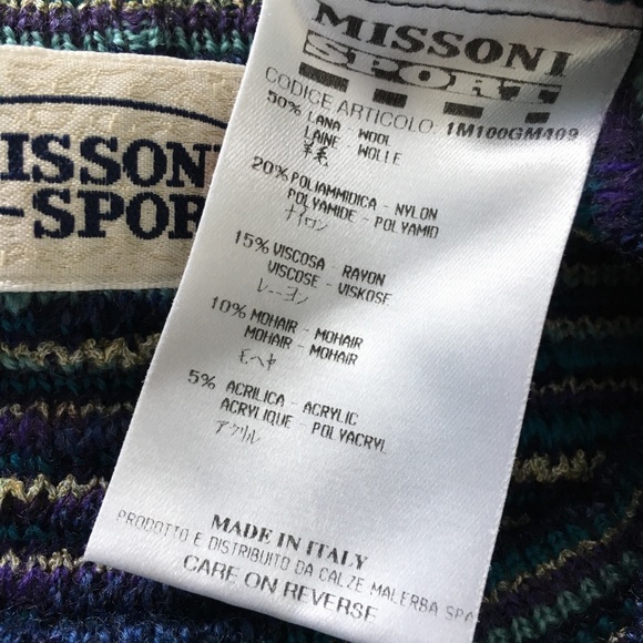 Vintage Missoni striped wool mohair knit sweater L - Picture 7 of 8